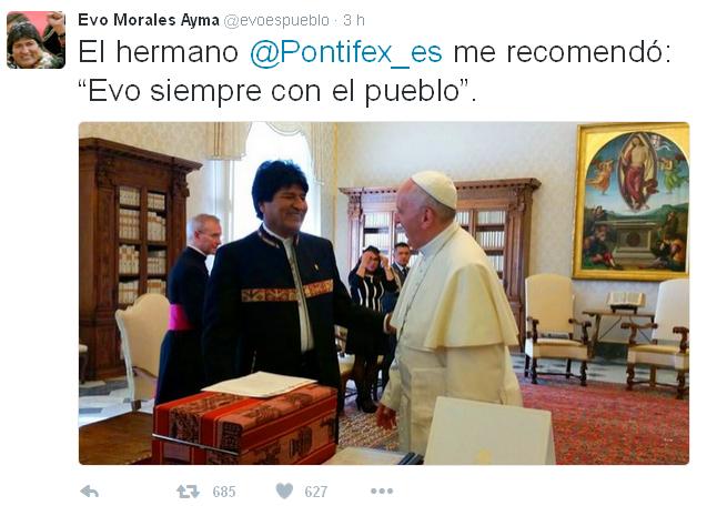 Tweet Evo Morales